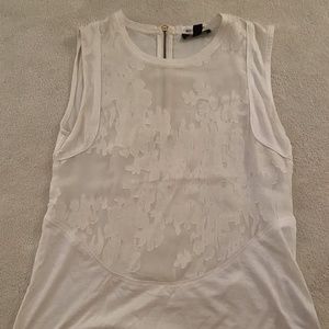 J.Crew embroidered white/clear top